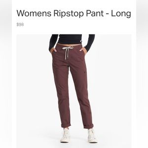 Womens Ripstop Pant - Long in Chesnut (Maroon)